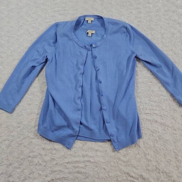 Talbots Petite Size P Charming Cardigan Blue Tank and Cardigan Set - Picture 1 of 9